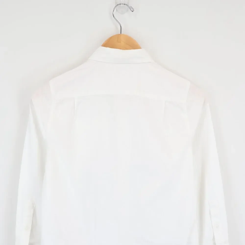 NWT J.Crew Crewcuts Kids' Button-Down Linen-Blend Shirt White Unisex Size 10